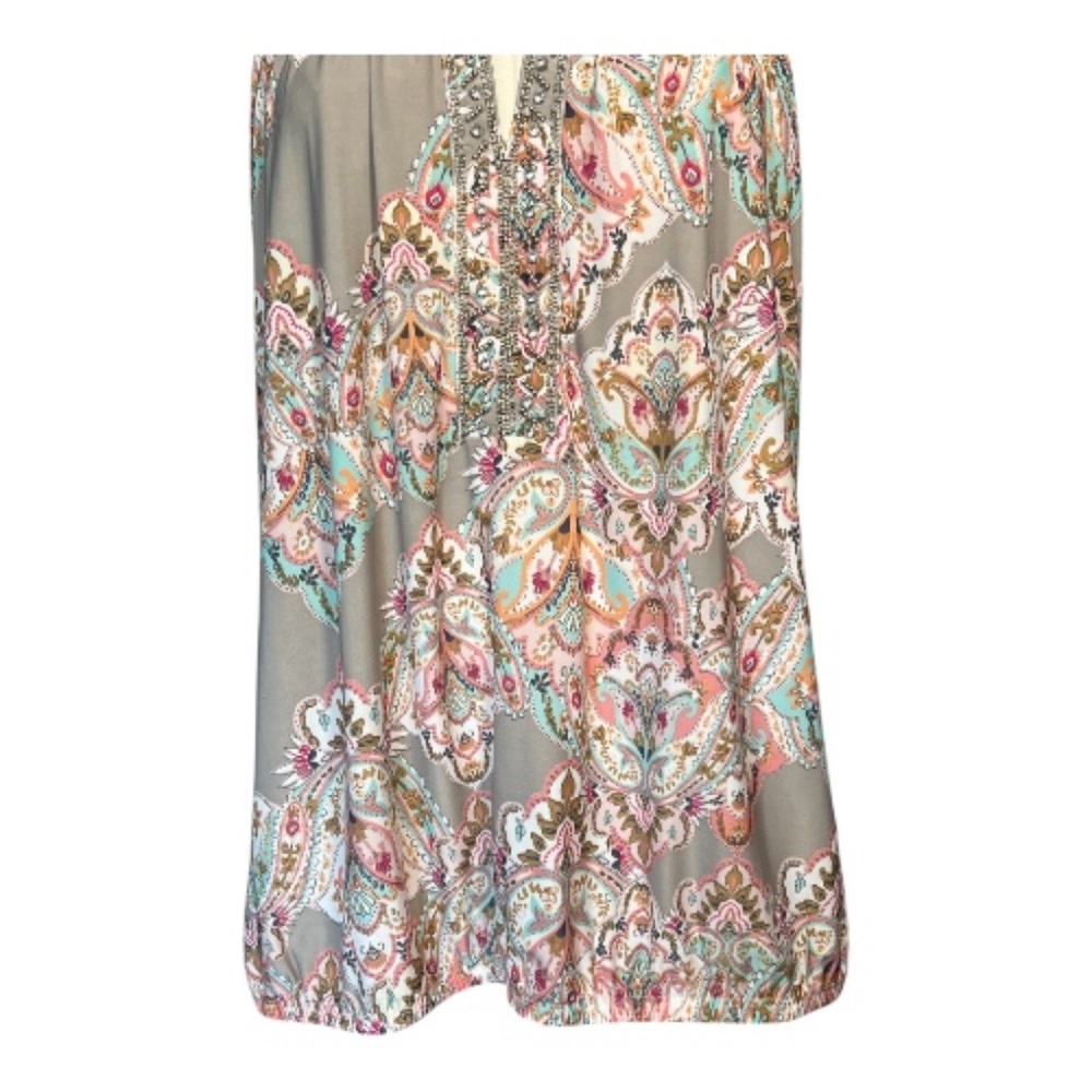 EUC INC women’s paisley embellished sleeveless top | size XL - Picture 3 of 9